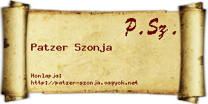 Patzer Szonja névjegykártya
